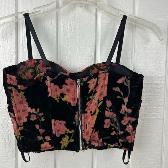 Fashion Nova Women Sleeveless Velvet Bustier Top Black Grunge Whimsigoth Small - Picture 8 of 8